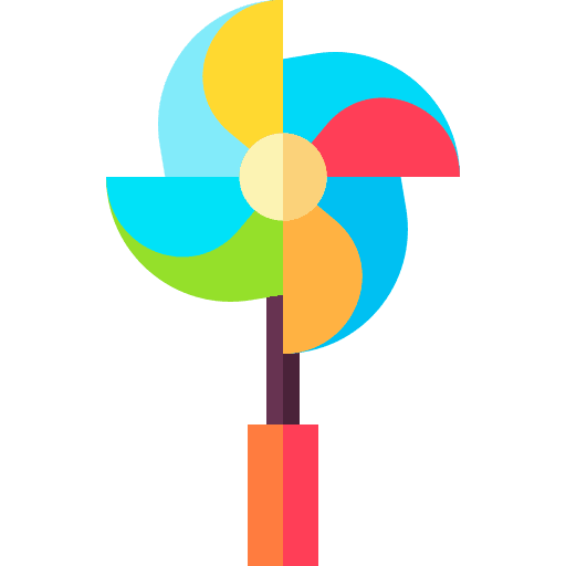 Pinwheel baby toy paper toy windmill icon