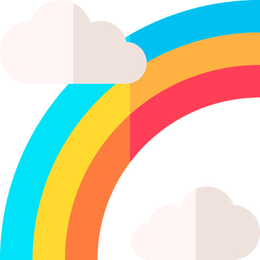 Rainbow weather sky cloud icon