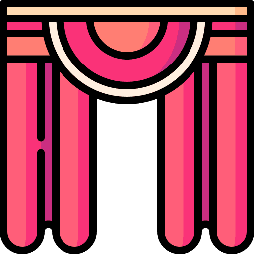 Performing show curtain scenic icon