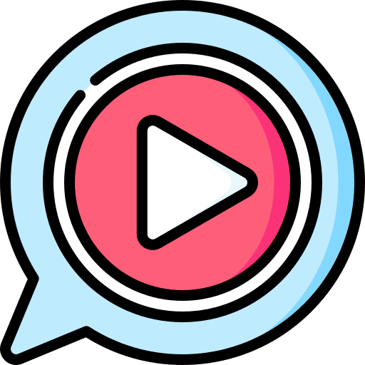 Play music and multimedia conversation speech bubble icon