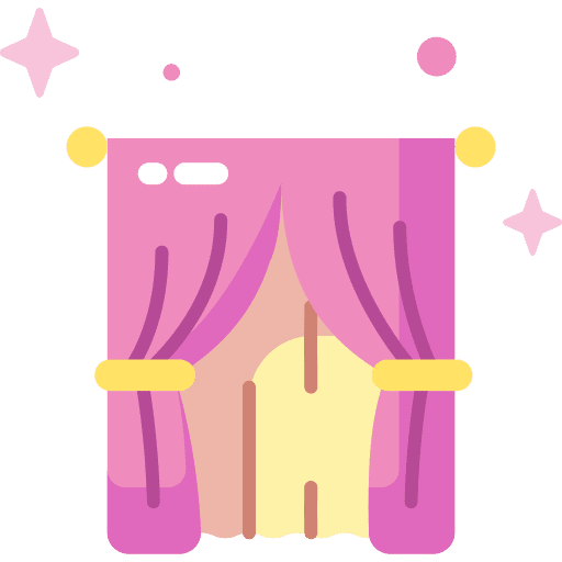 Curtains furniture and household cinema theatre icon