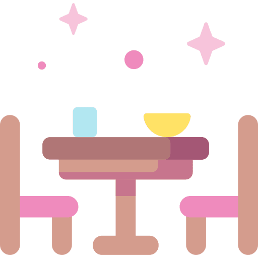 Dining table romantic dinner dining room dine icon