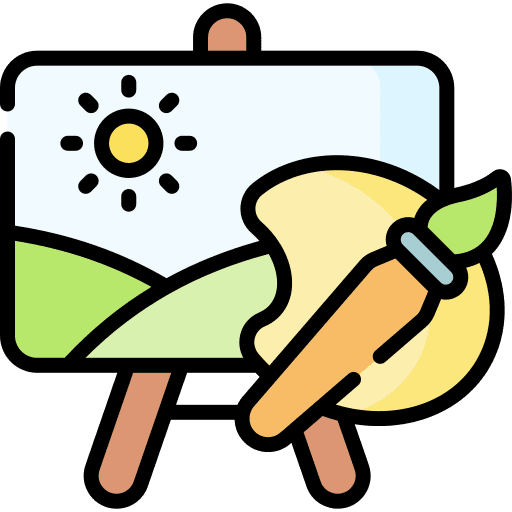 Canvas easel art and design painting icon