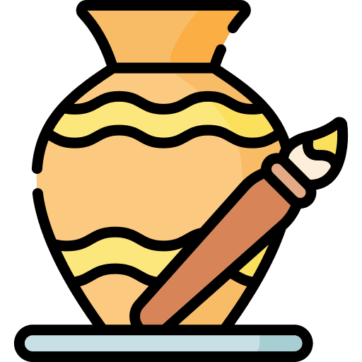 Vase pottery decoration hobbies and free time icon
