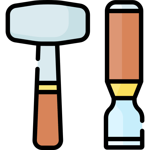 Wood chisel carpentry construction and tools wood chisel icon