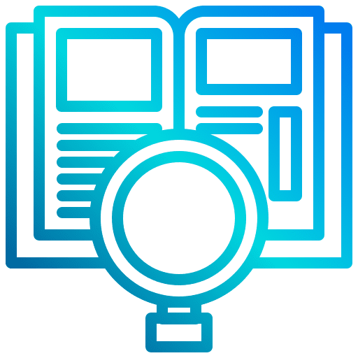 Books loupe education definition icon