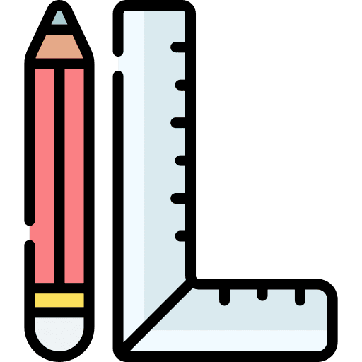 Pencil ruler square education icon