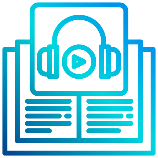 Book audio listen headphones icon