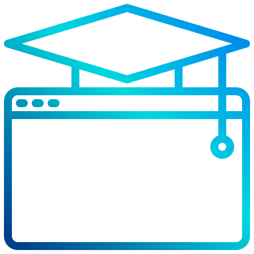 Graduate internet virtual website icon