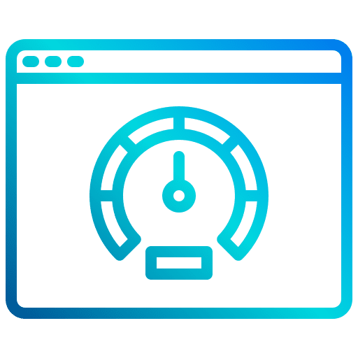 Speed test performance seo and web browser icon
