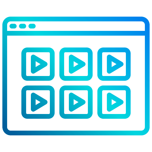 Online course website education video player icon