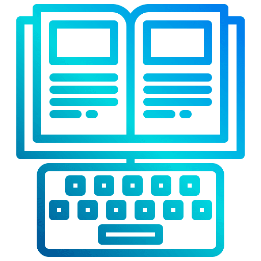 Study digital book online course keyboard icon