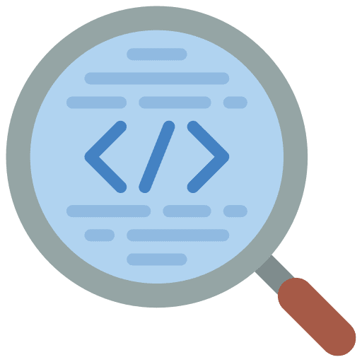 Quick review code computer search code icon