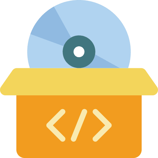 Software disk coding programming icon