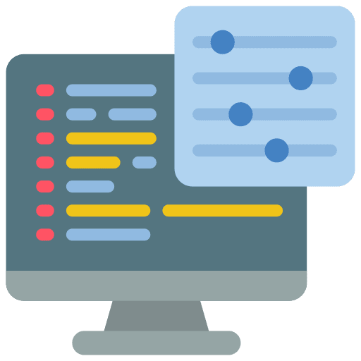Computer monitor settings code icon