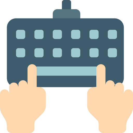 Keyboard coding keyboard hands icon