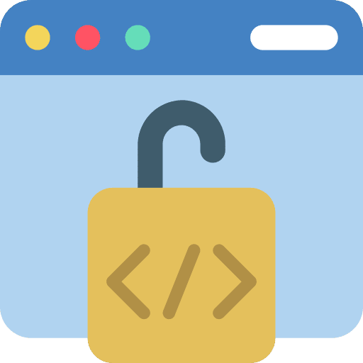 Unsecured lock coding browser icon