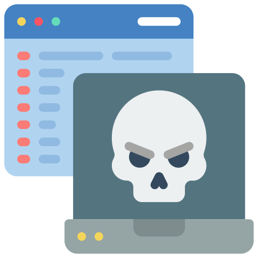 Hacking skull programming coding icon