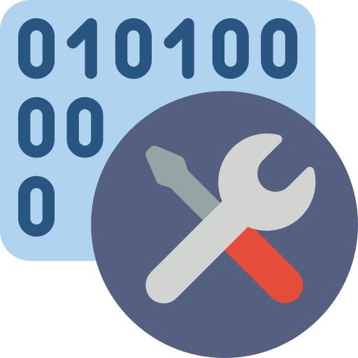 Repairing code binary coding icon