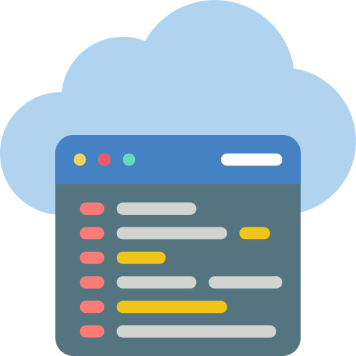 Cloud coding browser script icon