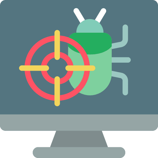 Computer coding virus code icon