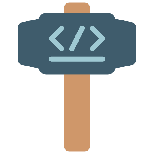 Hammer building computer code icon