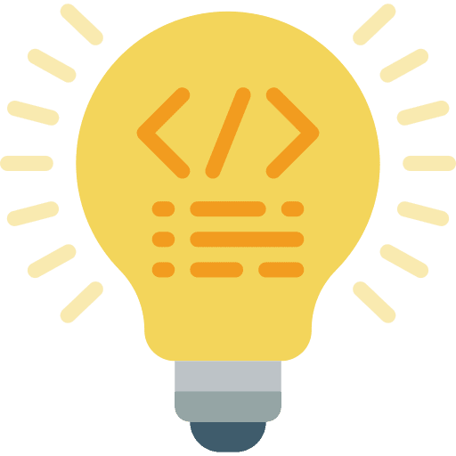 Idea lightbulb code bulb icon