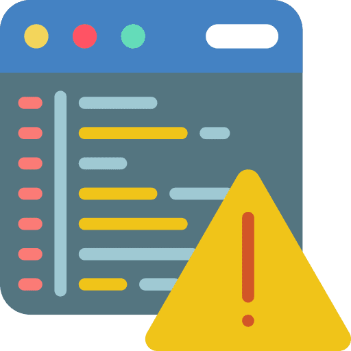 Warning computer code warning icon