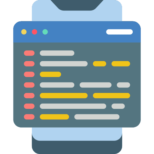 Mobile app coding programming computer icon