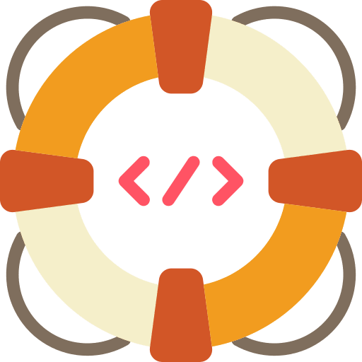 Support coding code support icon