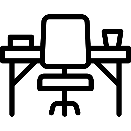 Desk chair workplace workspace icon