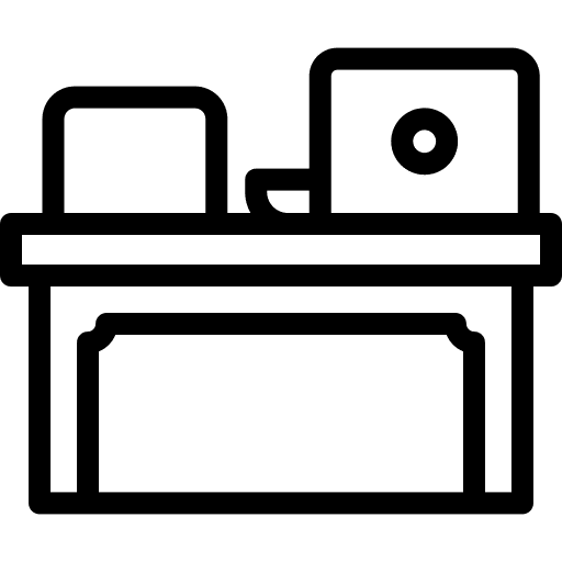 Desk computer office table laptop icon Desk computer office table laptop icon