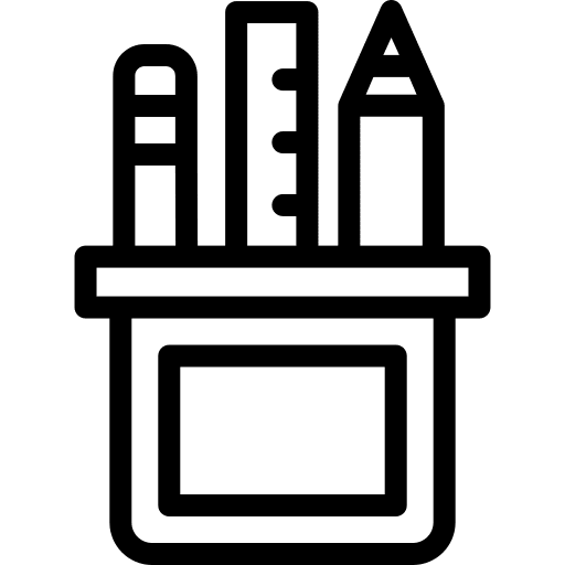 Pencil case ruler pencil pencil case icon Pencil case ruler pencil pencil case icon