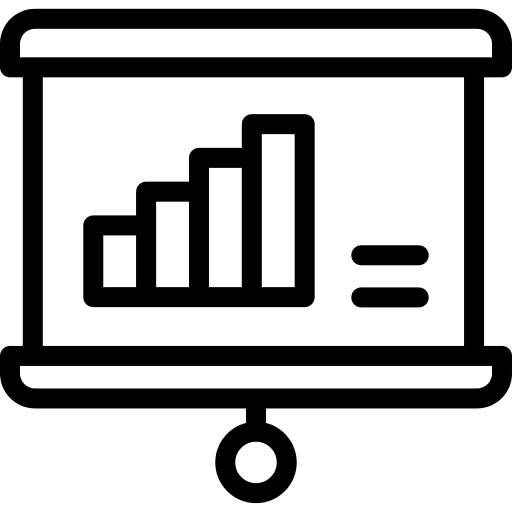 Presentation bars finances business icon Presentation bars finances business icon