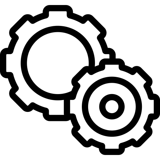 Settings management configure metal gear icon Settings management configure metal gear icon