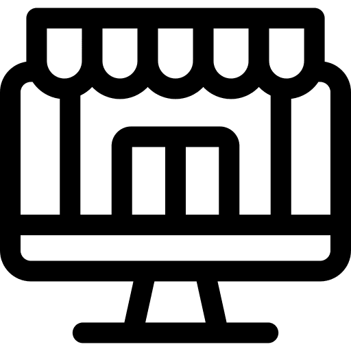 Ecommerce online store online shop computer monitor icon