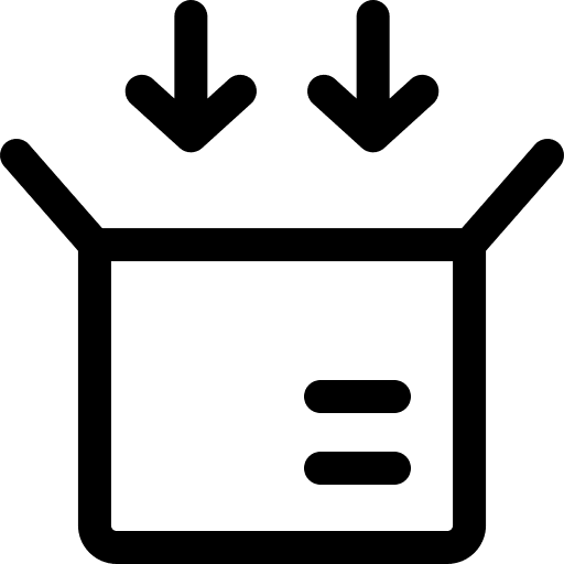 Packing shipping and delivery open package icon