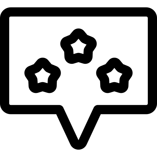 Feedback speech bubble customer satisfaction star icon