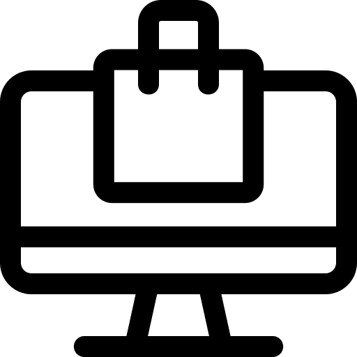 Online shopping computer monitor electronics online store icon