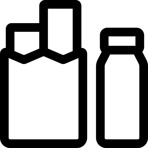 Groceries bottle shop shopping bag icon