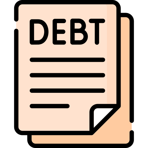 Debt banking debt signature icon
