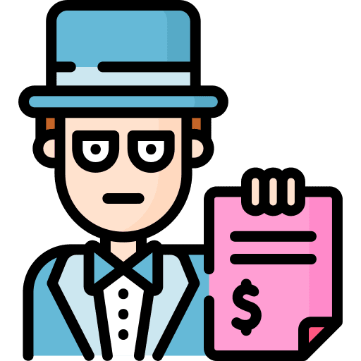 Debt dollar man debt icon