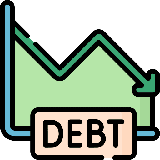 Debt finance crisis bankrupt icon