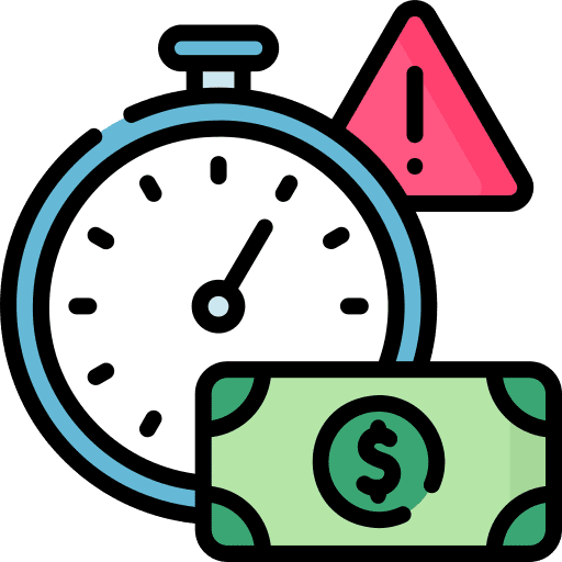 Overdue warning clock rush icon