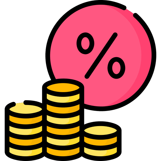 Tax money interest coins icon