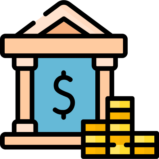 Bank currency dollar financial icon