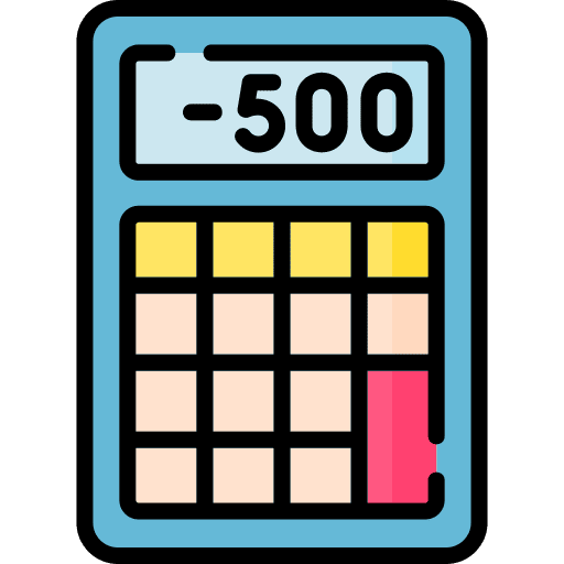 Calculator money negative balance finances icon