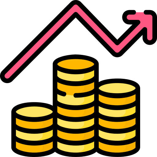 Debt growing debt liability icon