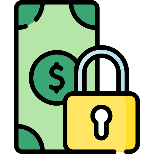 Debt money dollar bankrupt icon