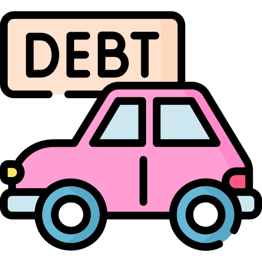 Car finance automobile debt icon